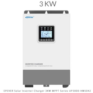 سانورتر 3KW برند EPEVER مدل UP3000-HM5042 با کنترلر MPPT و موج خروجی تمام سینوسی، مناسب سیستم‌های خورشیدی 48 ولت است. با توان 3000 وات دائم و 6000 وات لحظه‌ای، قابلیت شارژ باتری از پنل خورشیدی و برق شهر را دارد و عملکرد پایدار و حفاظت کامل ارائه می‌دهد.
