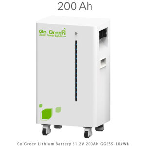 باتری لیتیومی ۵۱.۲ ولت ۲۰۰Ah Go Green GGESS-10kWh | انرژی ۱۰kWh و چرخه >۶۰۰۰