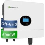 سانورتر خورشیدی 6KW Growatt SPF 6000 Es Plus با تکنولوژی MPPT، خروجی موج سینوسی کامل، اتصال WIFI و توان پنل تا 8000 وات. مناسب سیستم‌های خانگی و نیمه صنعتی با باتری 48 ولت.
