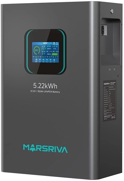 باتری لیتیومی ۵KW ۵۱.۲ ولت MARSRIVA MR-LFP48-100-WMD | ظرفیت ۱۰۲ آمپر و چرخه ≥۶۰۰۰