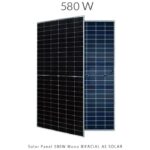 پنل خورشیدی ۵۸۰ وات مونوکریستال دو طرفه AE SOLAR | راندمان ۲۲.۴۷٪ و ۱۴۴ سلول