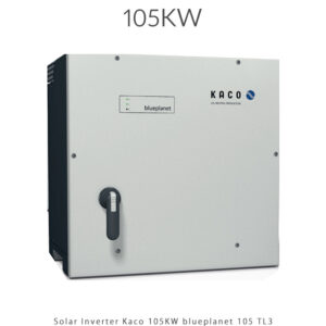 اینورتر سه‌فاز صنعتی KACO Blueplanet 105 TL3 با توان نامی 105KW، بازده بالا، MPPT با دو ورودی، جریان ورودی 183A و درجه حفاظت IP66؛ مناسب نیروگاه‌های صنعتی خورشیدی.